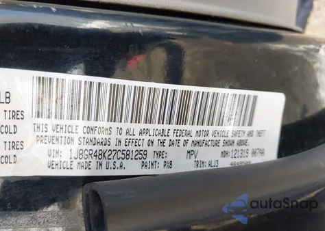 2007 Jeep Grand Cherokee Laredo z USA, uszkodzony, nr VIN 1J8GR48K27C581259